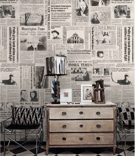 A Powerful Wall Decoration By Newspapers