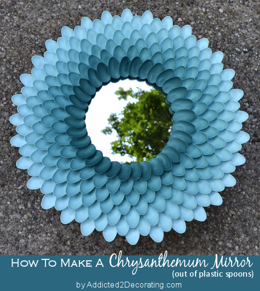 Great Decorative Mirror Made Of Plastic Spoons