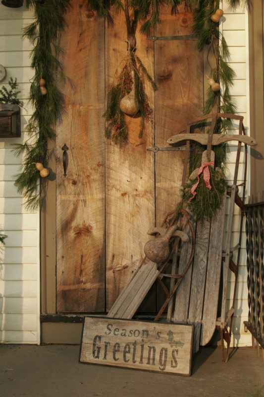 Crafting a primitive wooden door with small message board