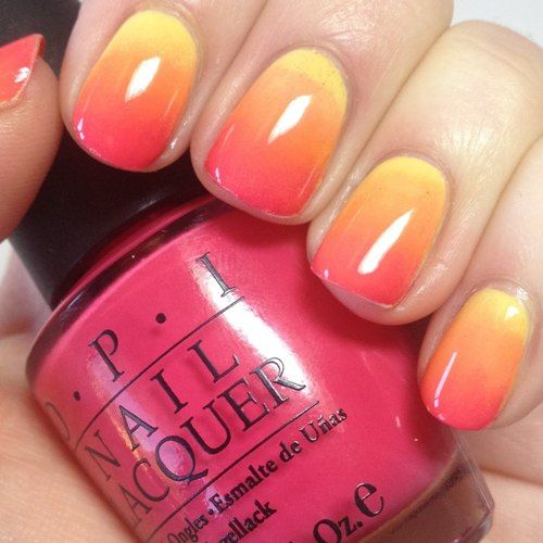 50 Beautiful Nail Art Designs & Ideas 12 sunset effect nail art