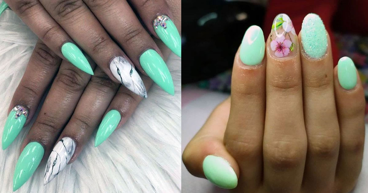 Top 34 Best Mint Nails For Women – Cool Green Design Ideas