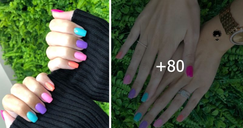 82 Photos: Fabulous Multicolored Nails Summer In Season 2022