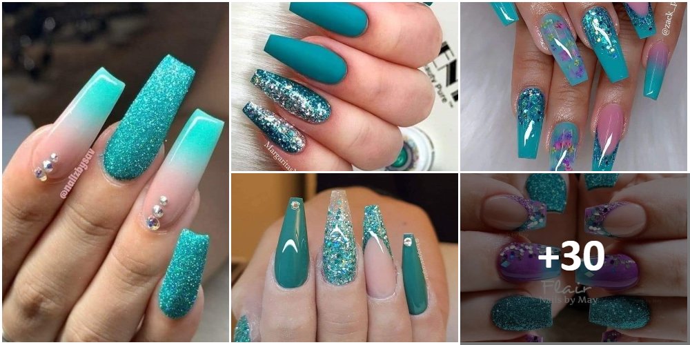 20 TOP Ideas ▷ LIGHT BLUE AQUA NAILS