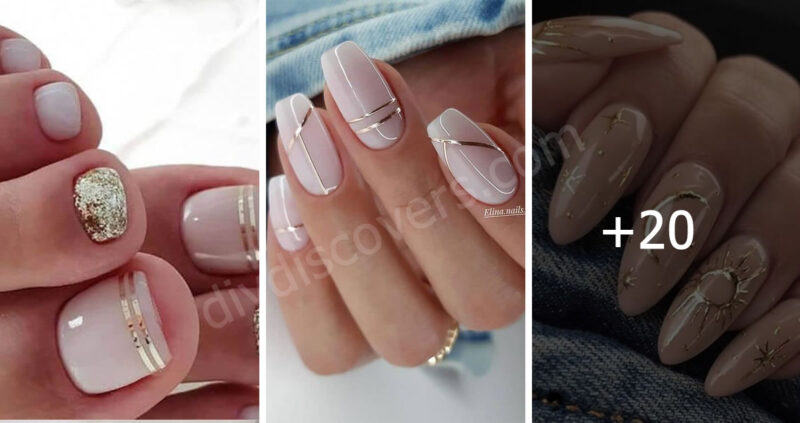 20+ Nude and Gold Nails Art Designs Ideas For 2023