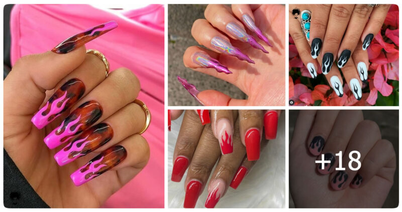 18 Hot Flame Nails For Summer 2023