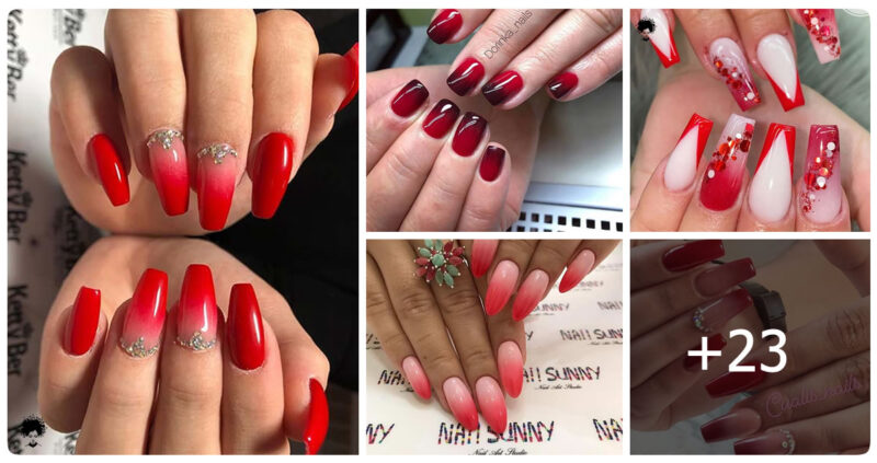23 Most Beautiful Red Ombre Nails and Ideas