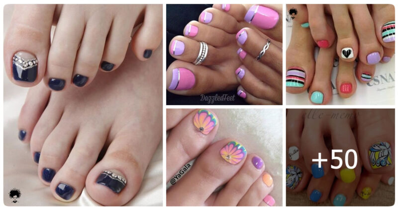 50 Pretty Toenail Art Designs