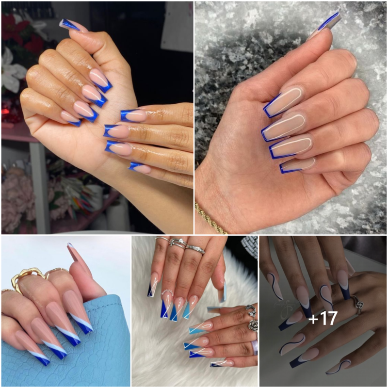 15 Blue French Tip Nail Inspirations for a Chic Look