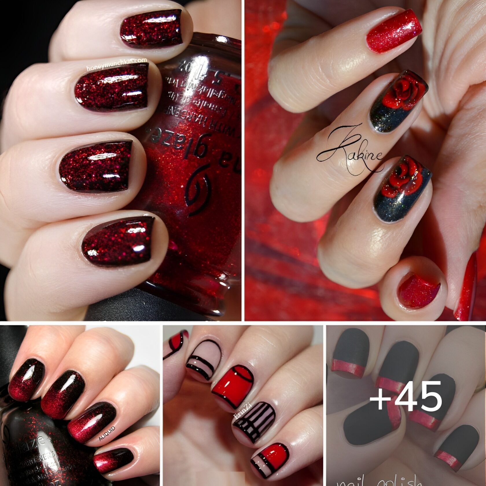 45 PHOTOS: Top Red and Black Nail Designs to Rock in 2025