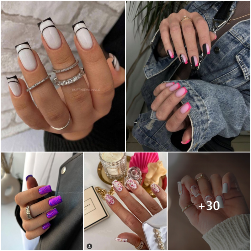 30 Absolutely Stylish Square French Tip Nail Designs