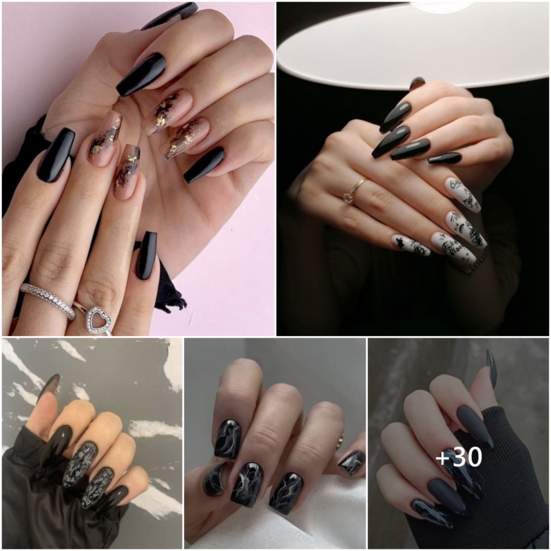 30 Elegant Black Nail Designs That Will Add Glamour to Your Look