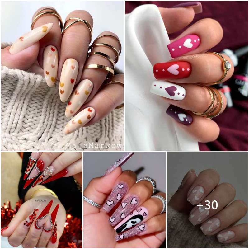 40 Heart Nail Designs To Make Your Fingers Pretty All Year