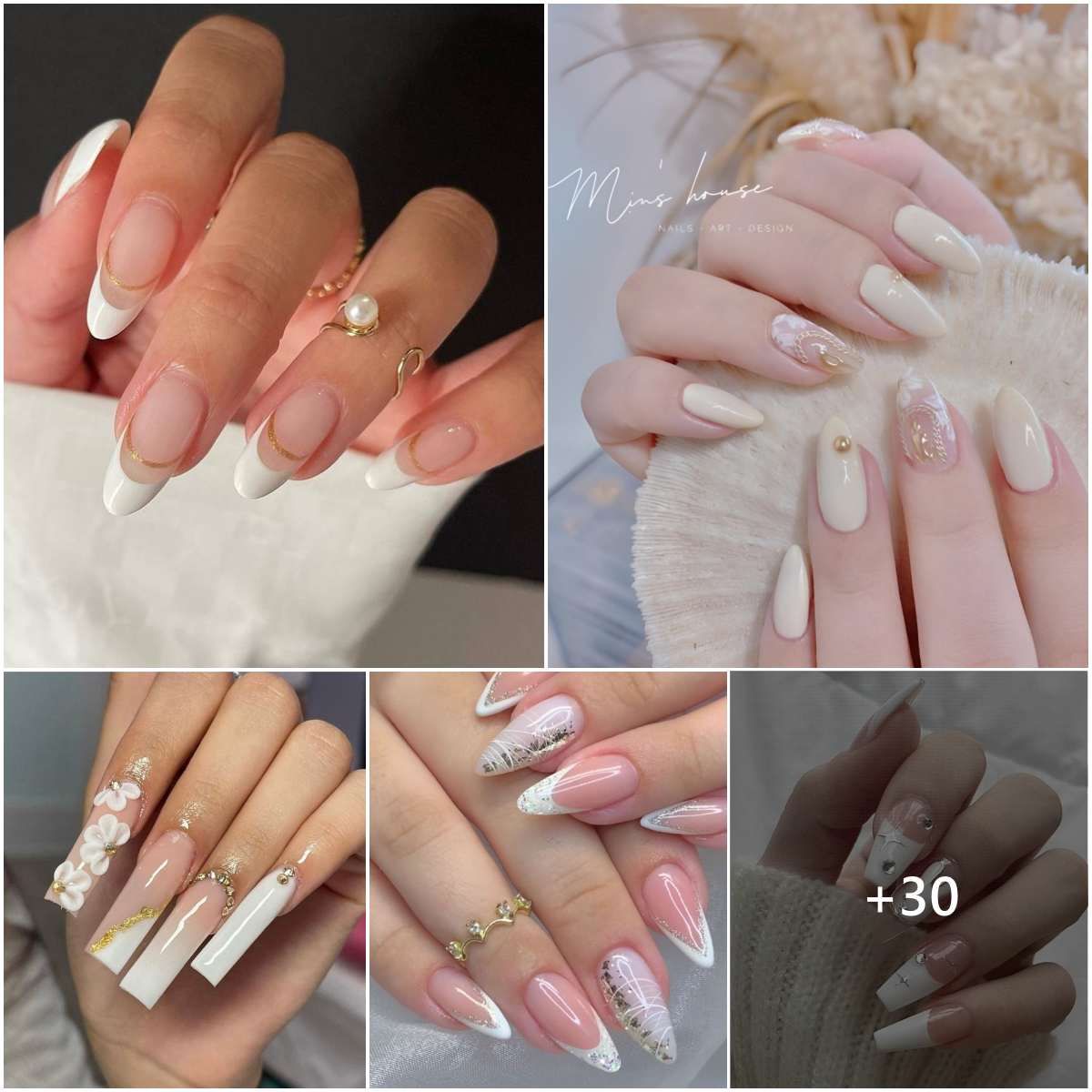 Discover 30 glamorous white nail designs that will make you the center of attention.