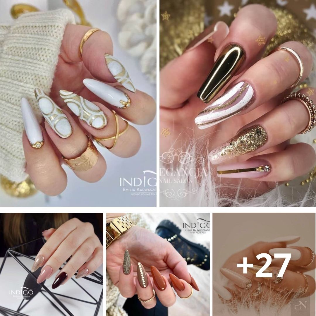 Compliment Your Style With 20+ Incredible Gold Nail Designs
