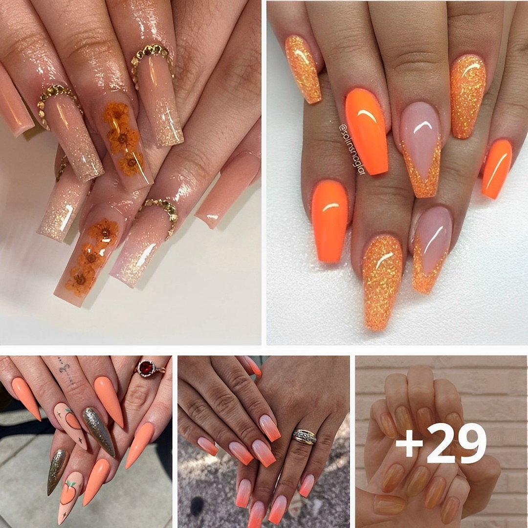 30+ Fab Orange Nails For Fall 2025