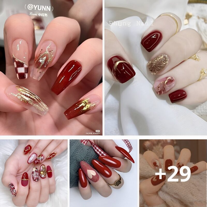 33 Stunning Red and Gold Nail Designs For Elegant Women