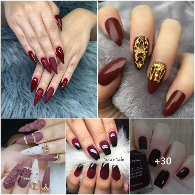 30 Dashing Maroon Nails For Fall 2023