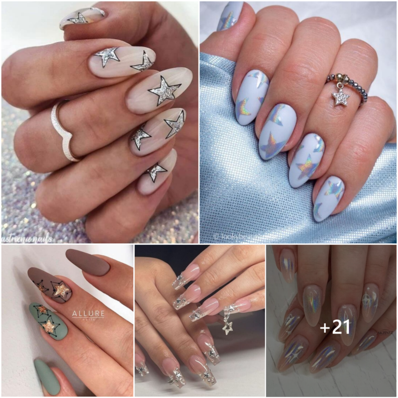 Brightening Up Your Day With 21 Sparkly Star Nail Designs