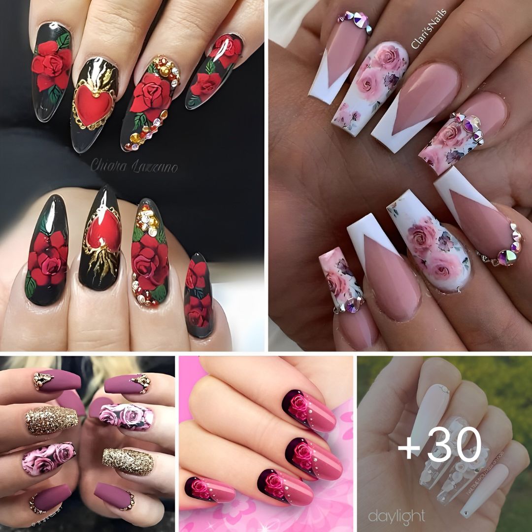 30 Rose Nail Designs That Will Leave Everybody In Awe