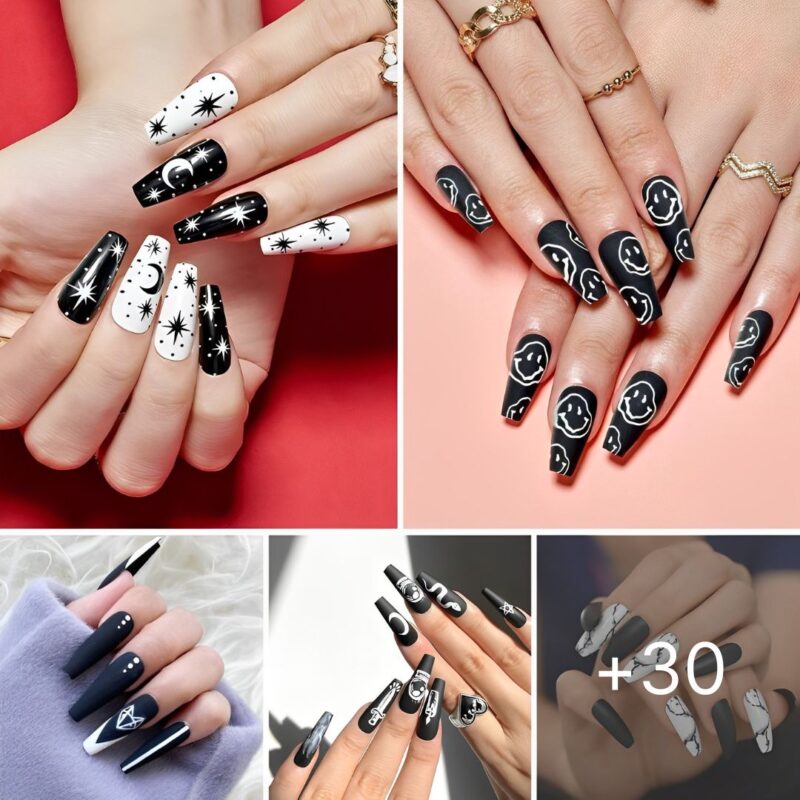 30 Black And White Nails That Are A Huge Hit Right Now