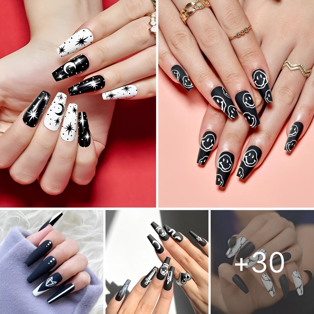 30 Black And White Nails That Are A Huge Hit Right Now