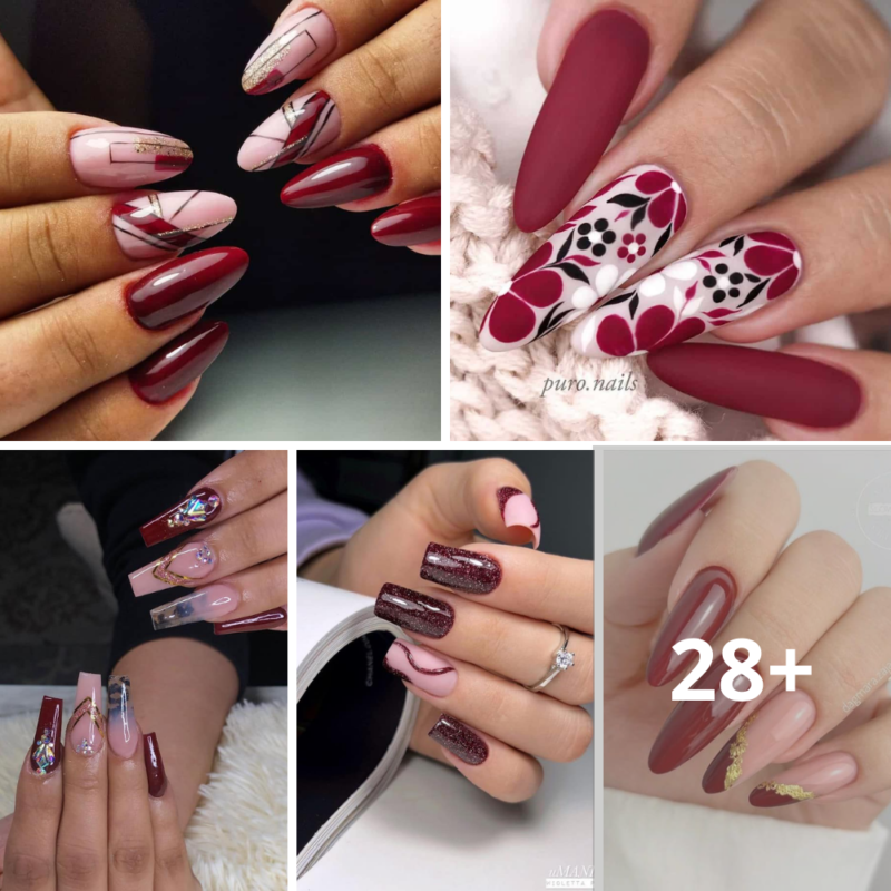 25 Creative Dark Red-Purple Nail Designs Perfect for This Season