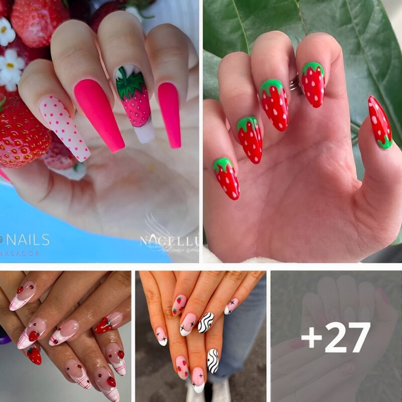 +27 PHOTOS: Sweet Strawberry Nail Art Ideas for a Deliciously Cute Manicure