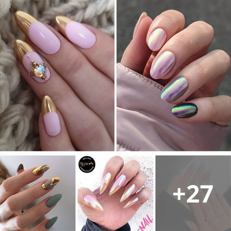 27 PHOTOS: Stunning Chrome Nail Manicure Ideas for a Glossy Finish