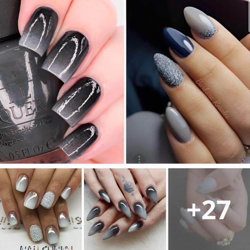 Steal the Spotlight with These 41+ Stunning Gray Ombre Nail Ideas.