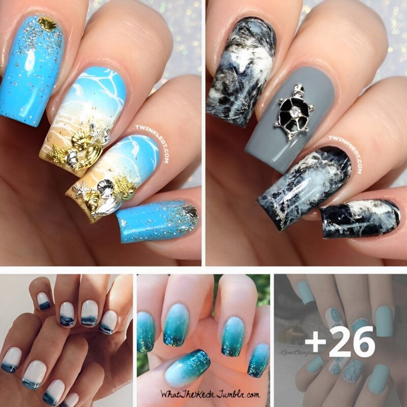 34 “ocean nails” designs that you’ll see on the beach this summer