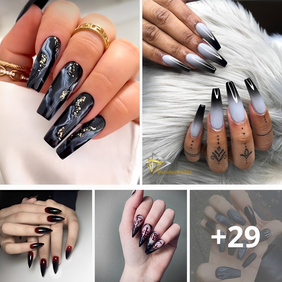 Evoke the Dark Side: 33+ Goth Nail Inspirations for a Hauntingly Beautiful Look.