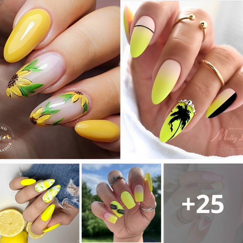 65+ Yellow Nails To Brighten Your Day