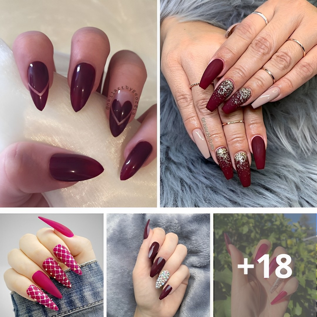 The Hottest Shade of the Season: Maroon Nails!