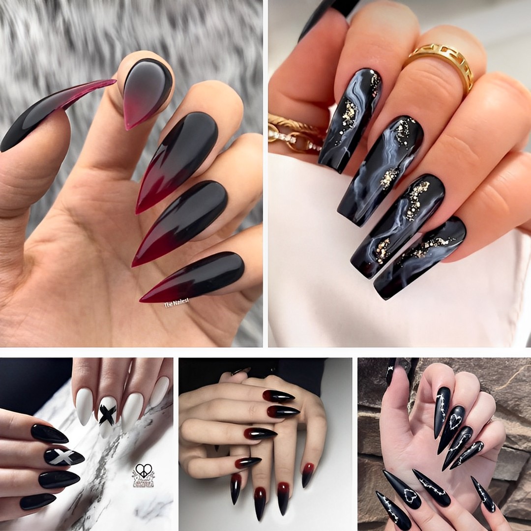 33 Hauntingly Beautiful Goth Nail Designs