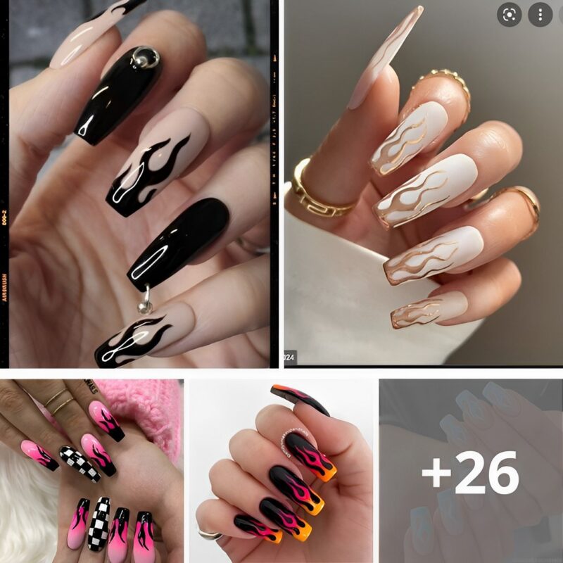 26 PHOTOS: Premium Flame Nail Designs for a Bold Statement