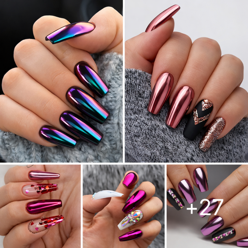 27 Breathtaking Chrome Nails For Your Special Night