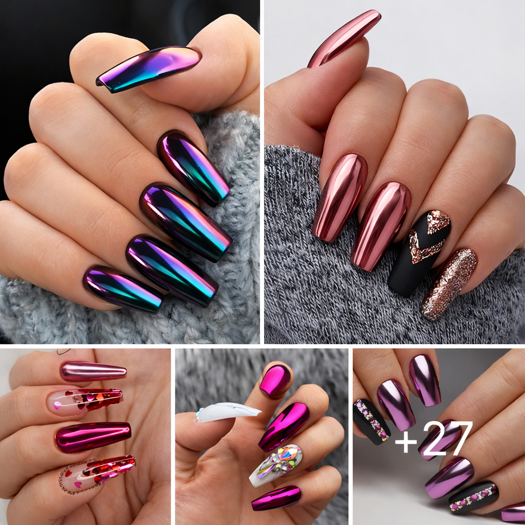27 Breathtaking Chrome Nails For Your Special Night