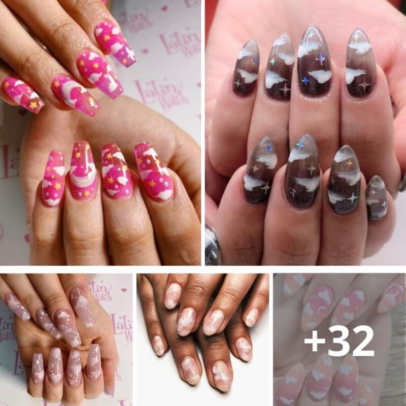 77+ Cloud Nail Designs For A Dreamy Manicure