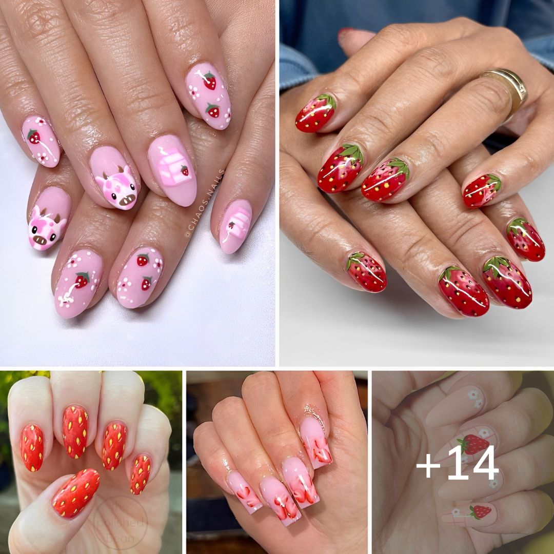 14 Strawberry Nail Designs That Are Candy and Juicy