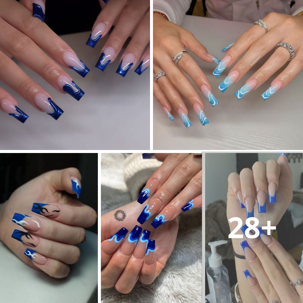 15 Blue French Tip Nail Inspirations for a Chic Look