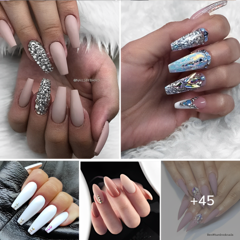 50 Stylish Nail Designs with Diamonds that may Steal the Present