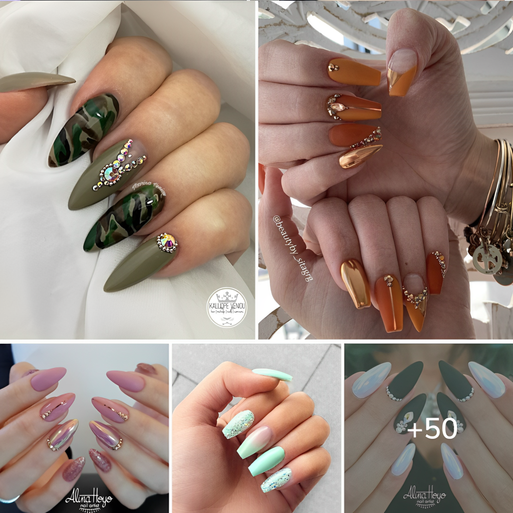 50 Cute Nail Artwork Design Concepts With Fairly & Artistic Particulars : Matte Inexperienced And Glitter