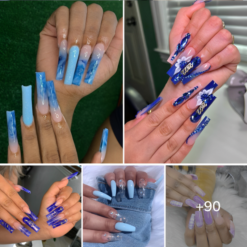 High 170+ Finest Clear Blue Nails For Girls – Clear Fingernail Design Concepts