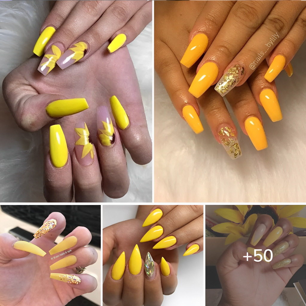 55 Photographs: Enjoyable Yellow Acrylic Nails For Each Event
