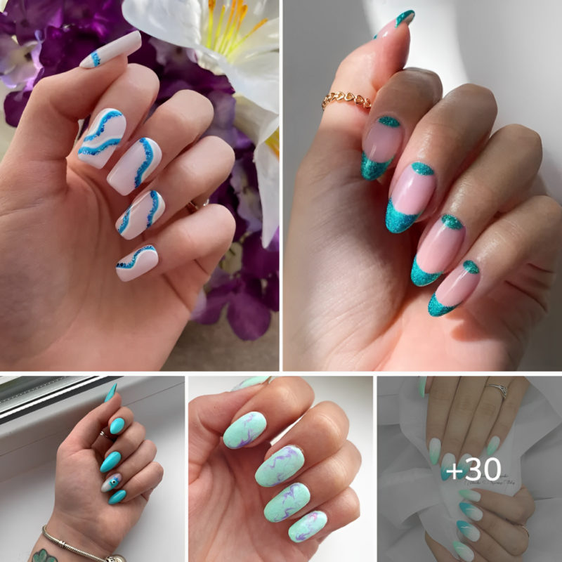 60+ Turquoise  Teal NaiƖs For A RefresҺing Manicure