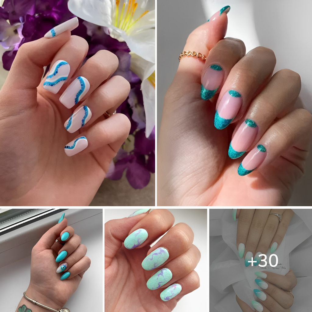 60+ Turquoise Teal NaiƖs For A RefresҺing Manicure