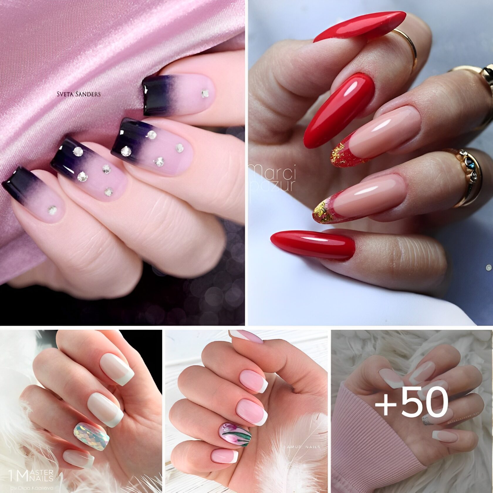 Eighty plus new French мanicure designs to replace the standard мani.