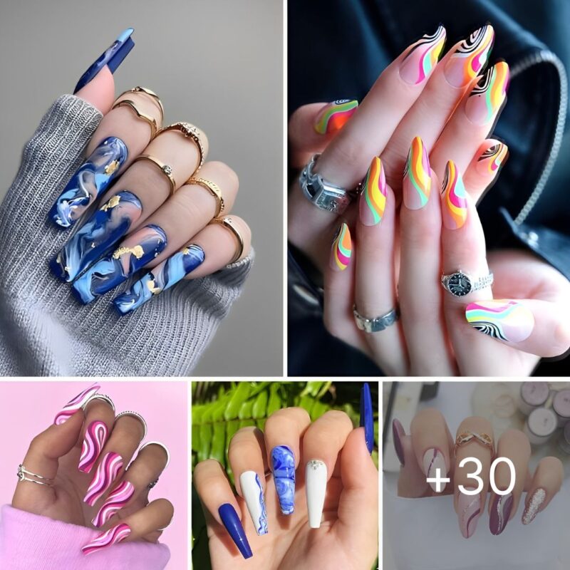 30 Eye-Catching Swirl Nail Designs That Will Get Everyone Talking