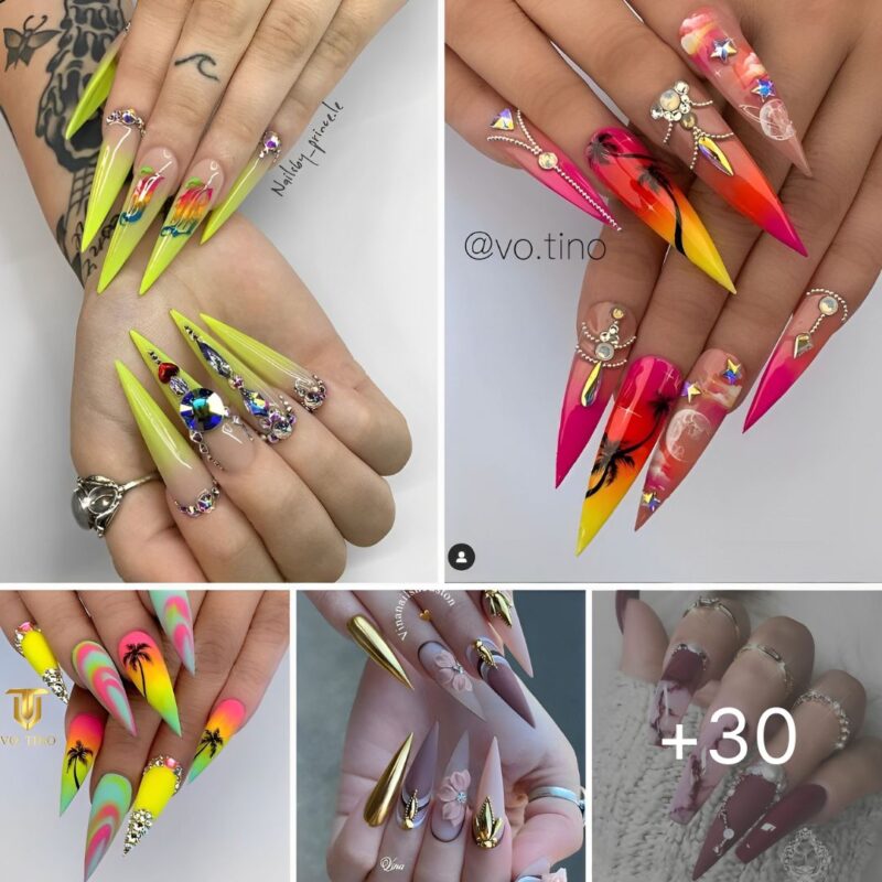 30 Acrylic Stiletto Nails Designs Artwork You Deserve In Autumn 2024