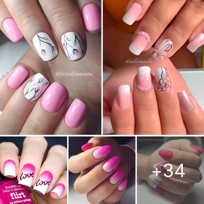 34 Pink And White Nails Developments For Spring And Summer time 2024